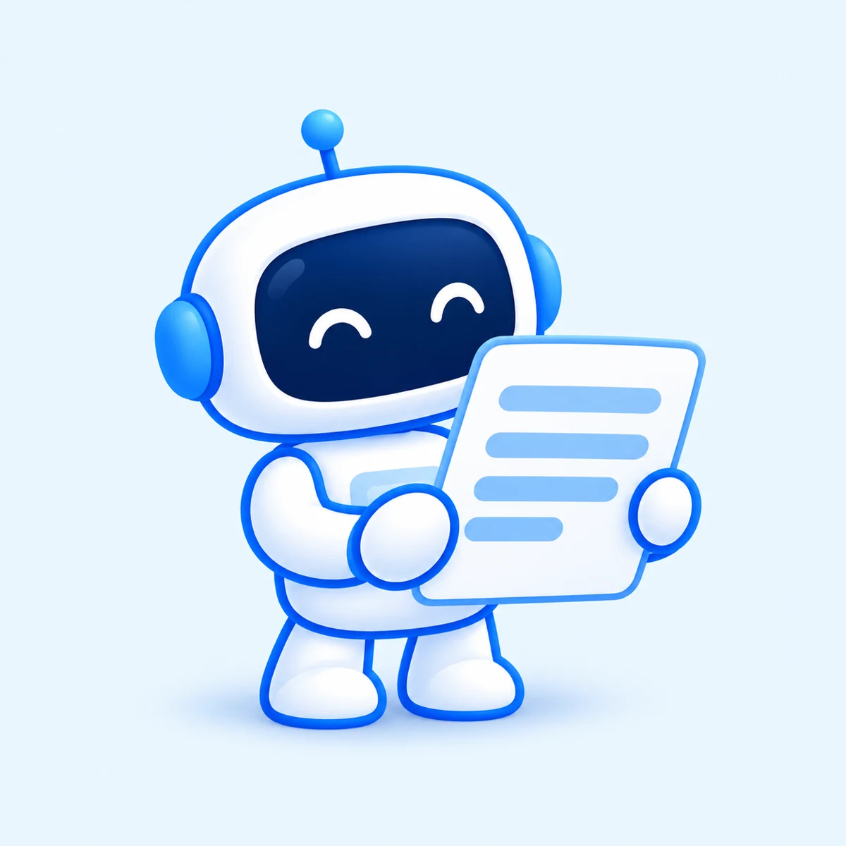 AIがオンラインの情報カードを読むイメージ